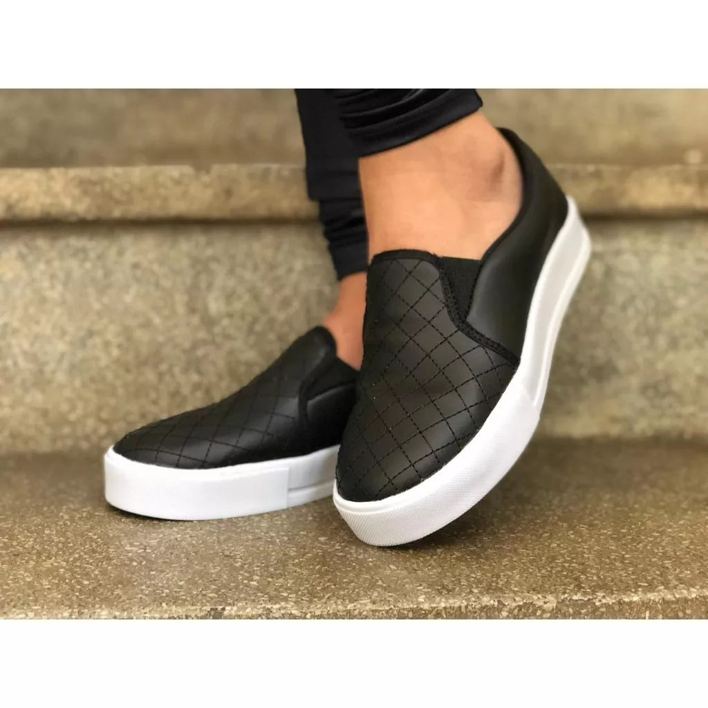 Tênis Feminino Sapatilha Moleca Slip On Iate Sem Cardaço Conforto Leve