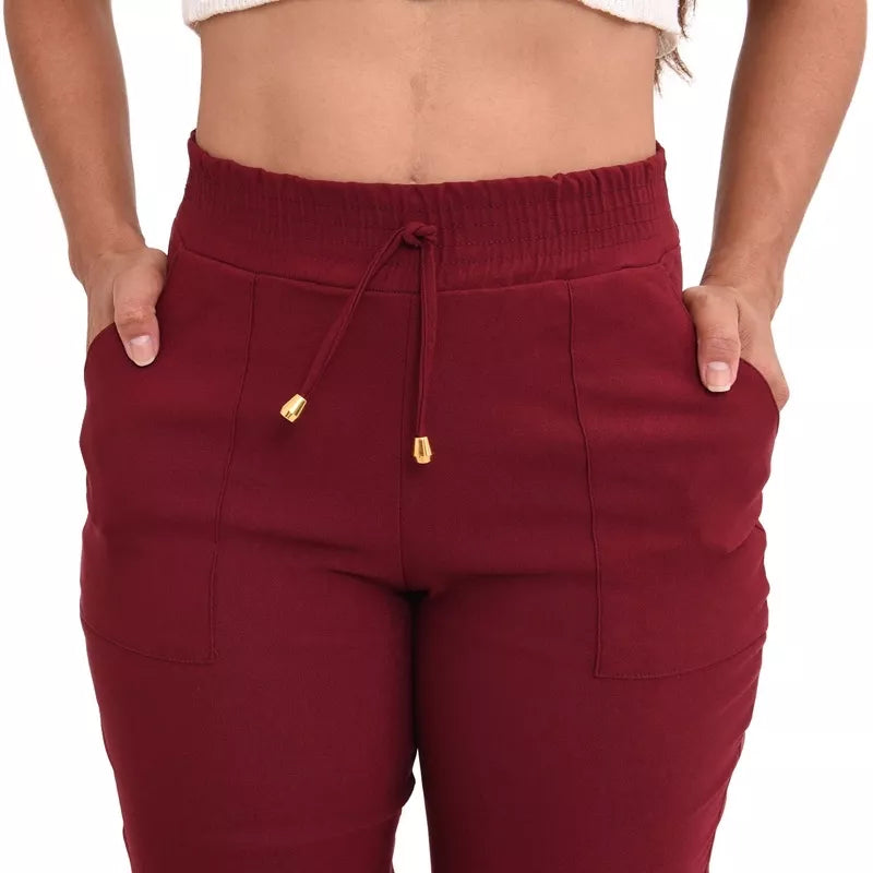 Calça Jogger Feminina Blogueirinha Cargo Luxuosa Bengaline