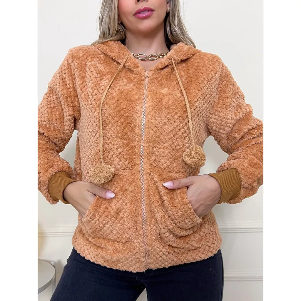 Blusa Frio Casaco Moletom Pelinho Inverno Feminino 3RD SD146
