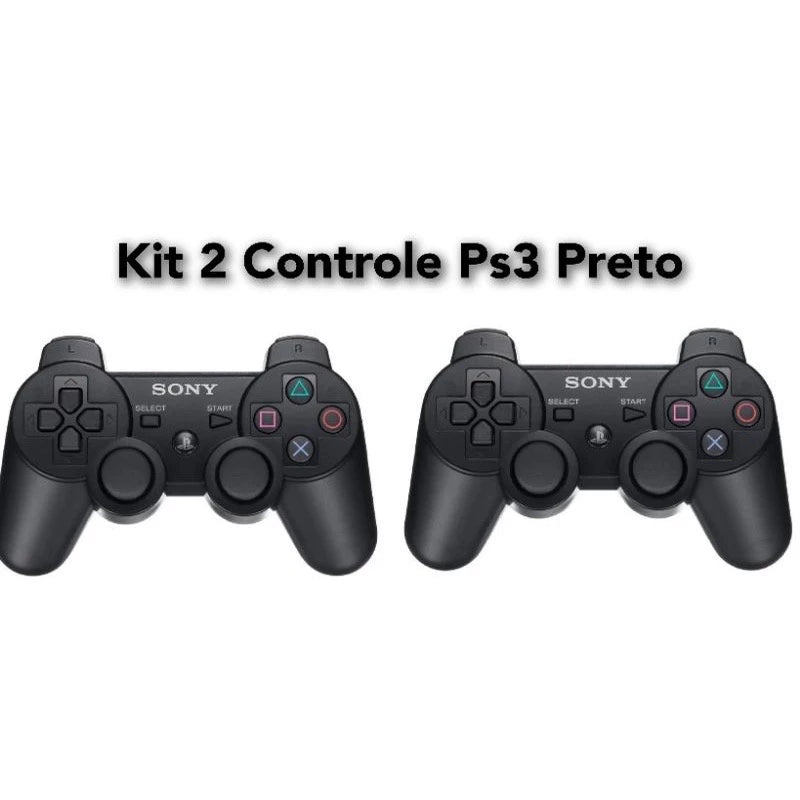 kit 2 Controle Manete Joystick Dualshock 3 Ps3 Playstation Sony