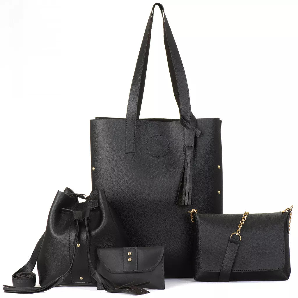 KIT Bolsa Feminina 4 peças ombro E Transversal Pequena de Lado tiracolo