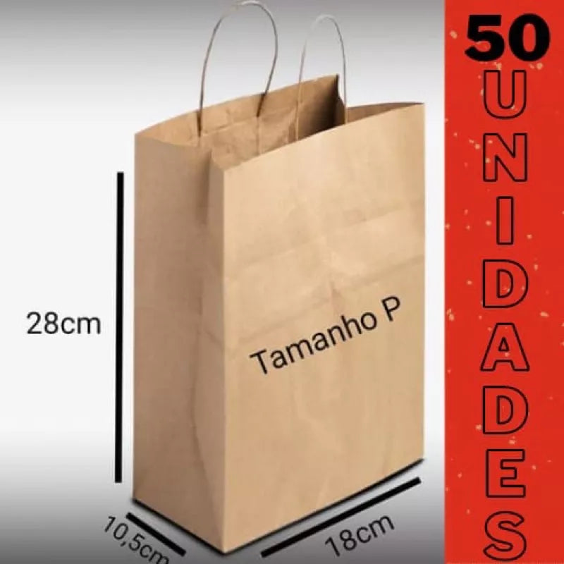 Sacolas Kraft 50 UNIDADES ESCOLHA o Tamanho