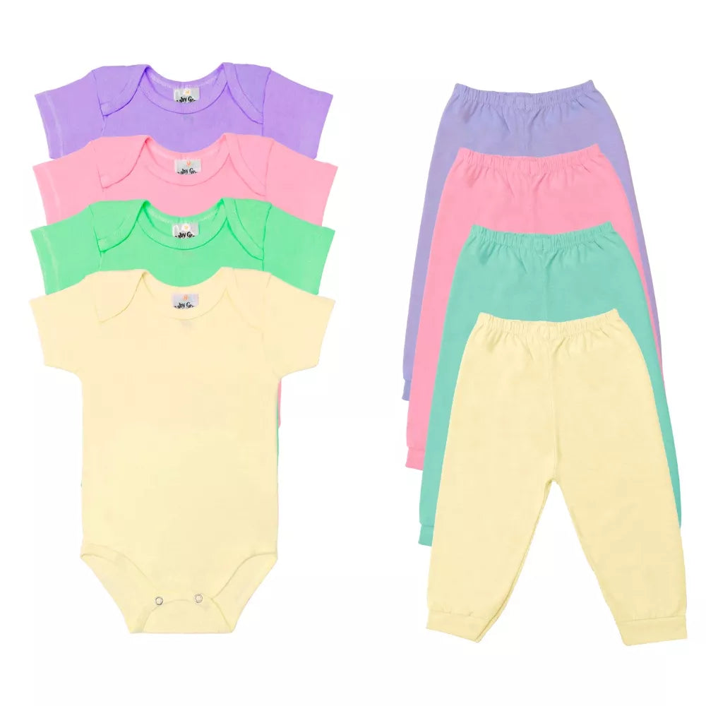 kit 4 peças - Mijão Calça e Body Malha P/M/G - ( Liso e Estampado)