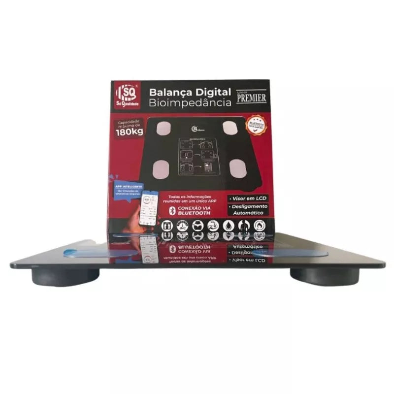 Balança Digital Bioimpedância Peso Corporal Banheiro Academia Bluetooth 140kg