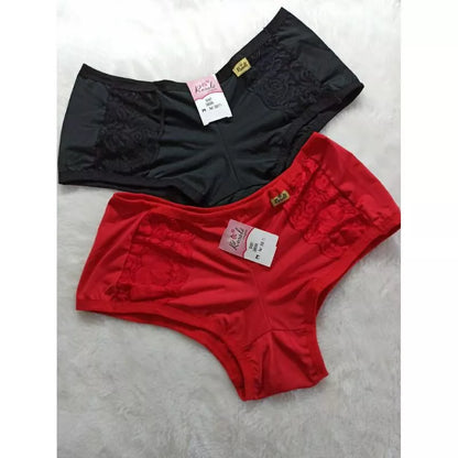 Kit 5 Calcinha Boxer - Calcinhas Box - Short Microfibra Detalhes em Renda Até o 46