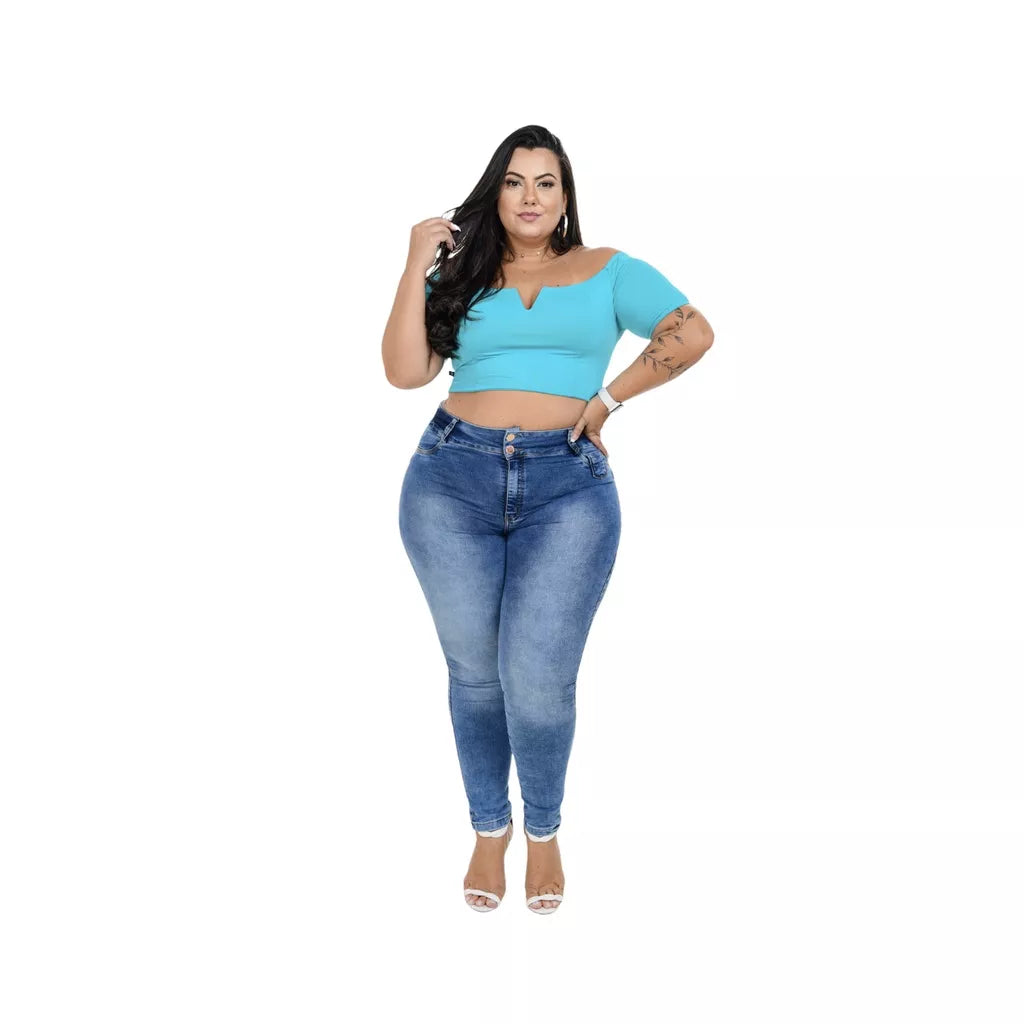 calças jeans femininas plus size cintura alta levanta bum bum