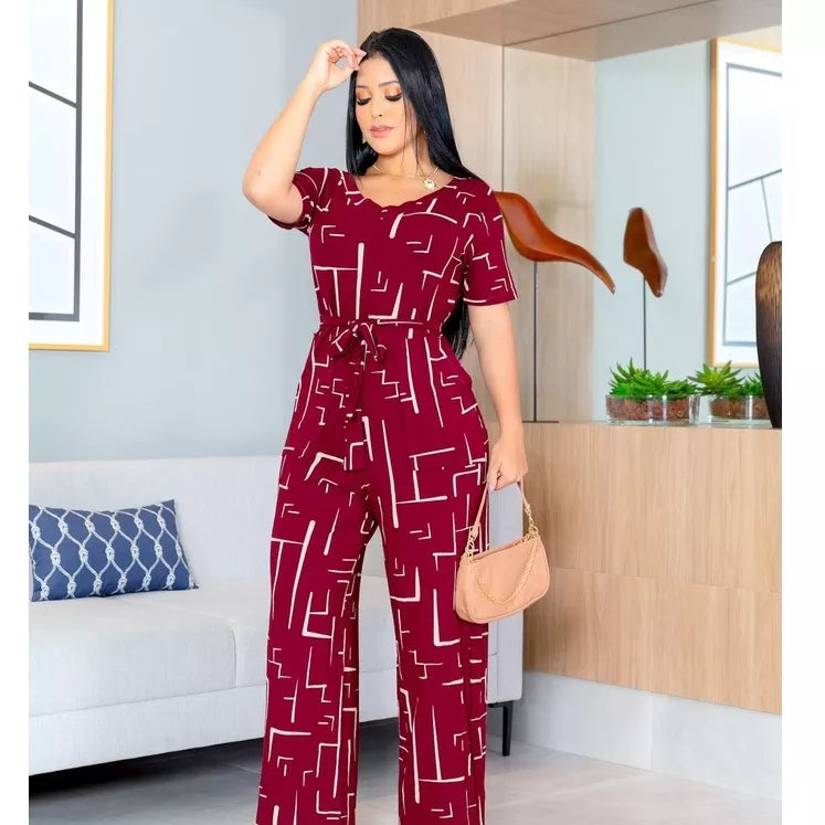 Macacao Saruel Com Manga Curta Com Cintinho Longo Max Feminino Bolsos Viscolycra Soltinho Evangelico Roupas Femininas 38 ao 46