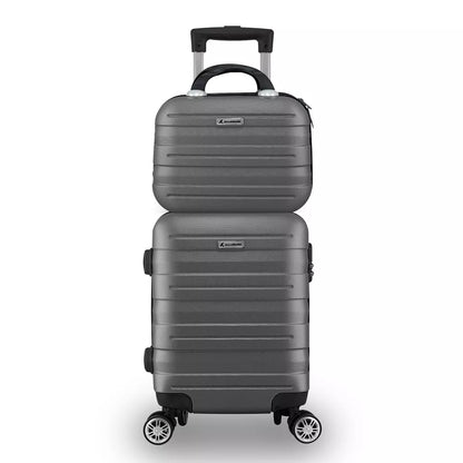 Kit Mala Bordo Viagem Frasqueira ANAC ABS Rígido Avião 45x30x20