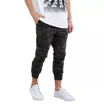 Calça Jogger Masculina Punho Lycra Elastano Bege