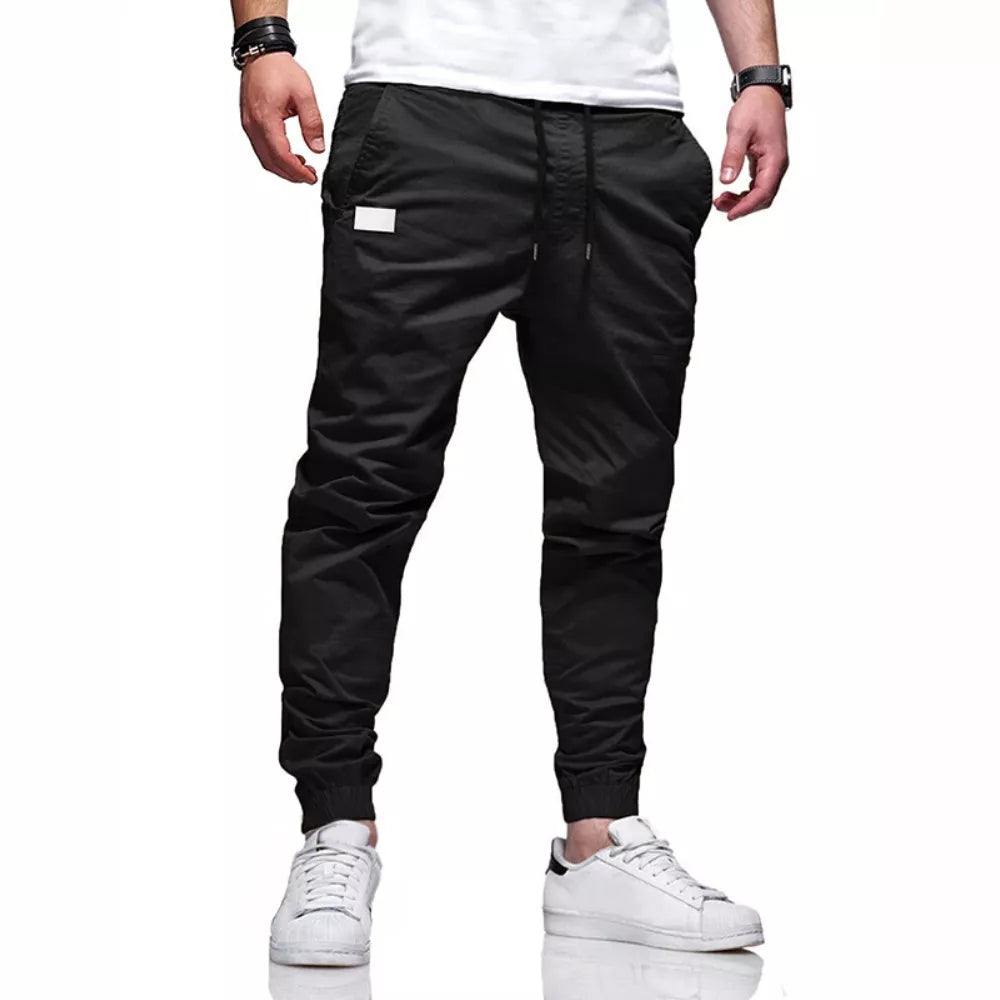 Calça Jogger Masculina Punho Lycra Elastano Bege