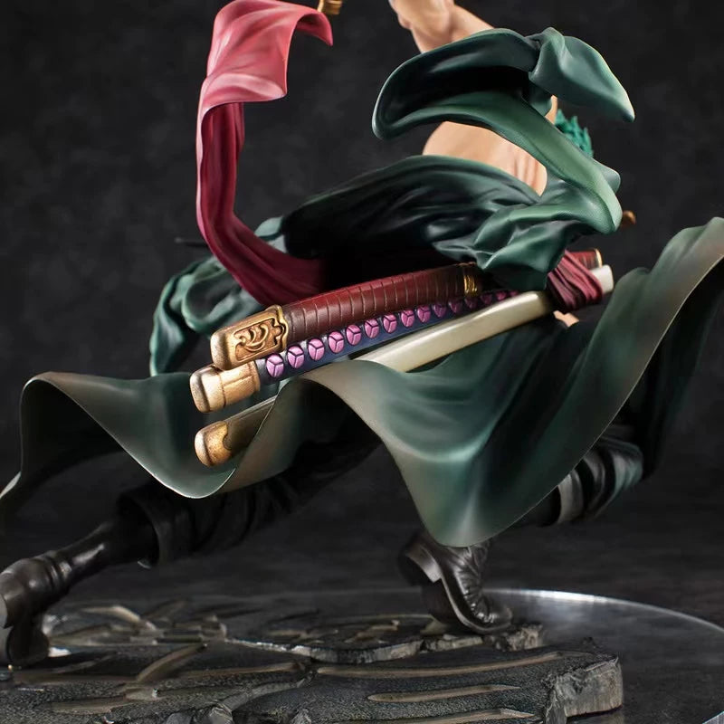 Boneco One Piece Action Figure Roronoa Zoro/Três Faca/Combate Anime Brinquedo