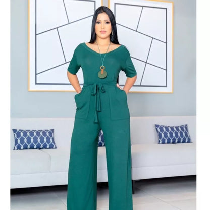 Macacao Saruel Com Manga Curta Com Cintinho Longo Max Feminino Bolsos Viscolycra Soltinho Evangelico Roupas Femininas 38 ao 46