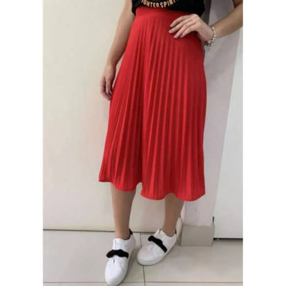 Saia midi Plissada Midi Moda Evangelica Casual Elegante para igreja