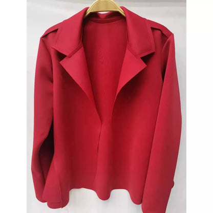 Blazer Feminino em Neoprene Casaco curto Varias Cores com babado Terninho Social aberto