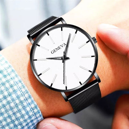 Relógio Masculino Ultra Fino De Aço Inoxidável Geneva