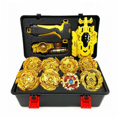 8pçs Beyblade Gyro Burst Dourado Com Lançador Portátil