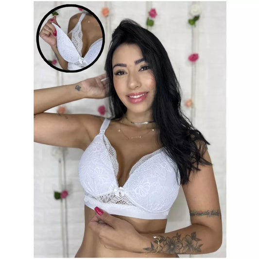 Sutiã de Amamentação com Bojo Soft Ayla - Bojo Confort com Renda.