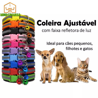 Pet Coleira De Cachorro E Gato Ajustável Coleira Ajustável Com Estampa De Pegadas Com Sino Para Gatos E Cães