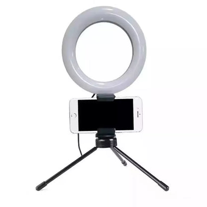 Ring Light de Mesa Blogueira Portátil Luminária De Led 6 Polegadas + Tripé De 16 Cm Right