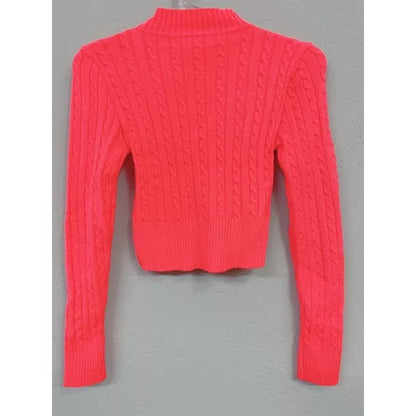 Blusa de frio tricô cropped feminina manga longa