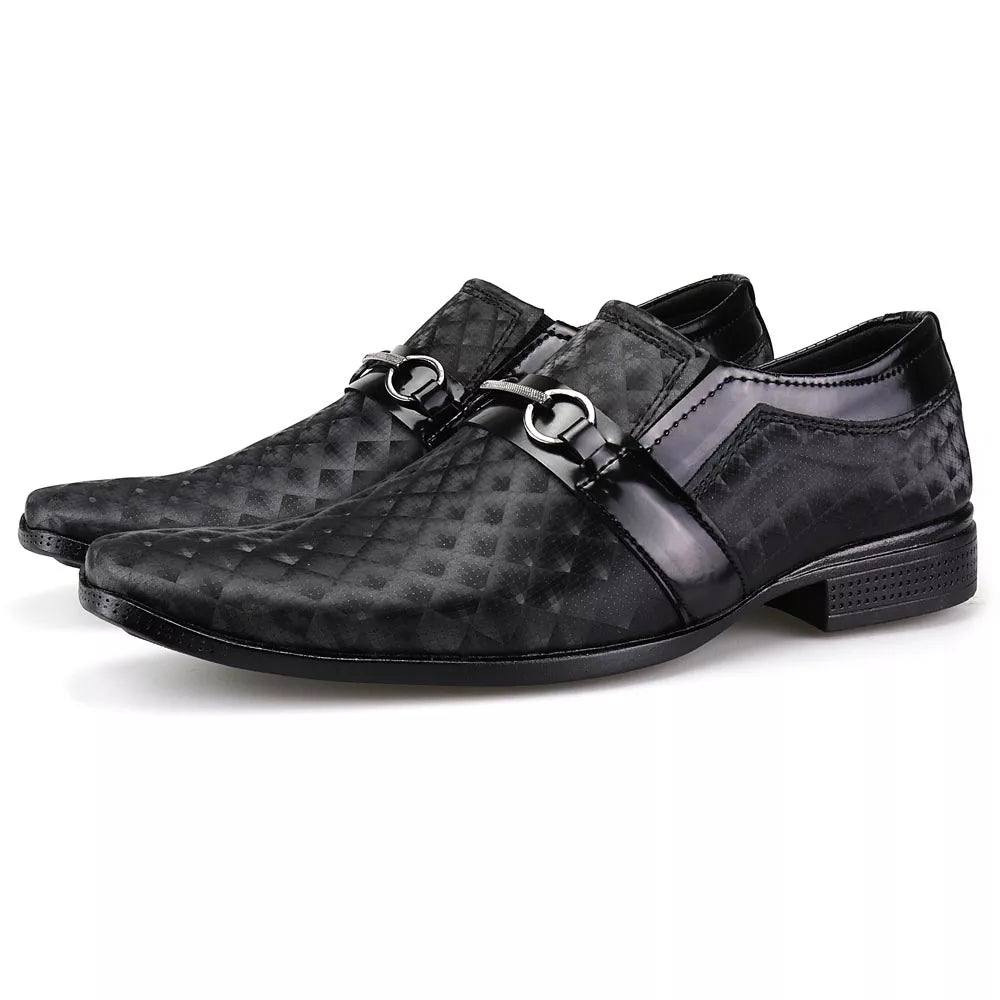 Sapato Masculino Social Touroboots Conforto Estampado Envernizado Calce Fácil