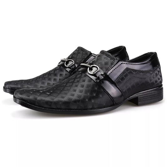 Sapato Masculino Social Touroboots Conforto Estampado Envernizado Calce Fácil