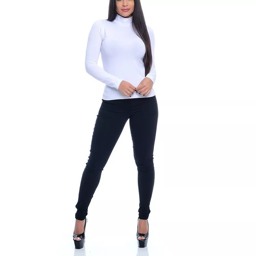 Blusa Feminina Cacharrel Gola Alta Manga Longa Inverno.
