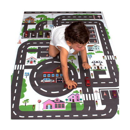 Pista De Carrinho Hotwheels Cidade P/ Chão Em Lona Gigante