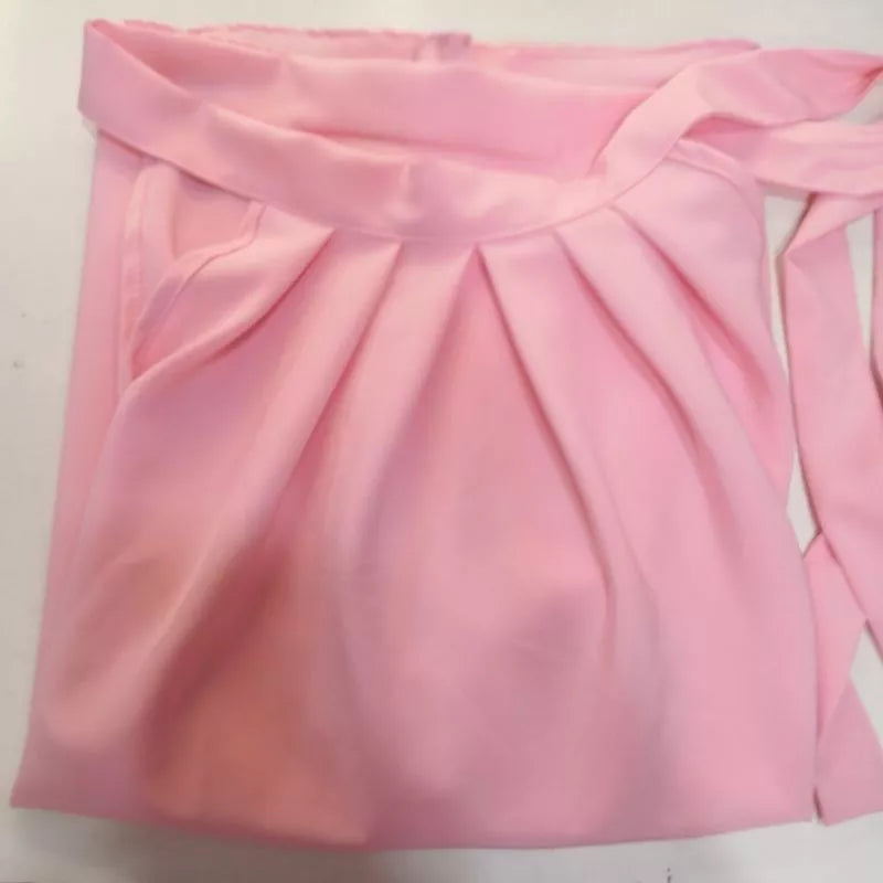 Blusa Feminina Gola Alta Laço Pescoço Crepe Moda Evangelica