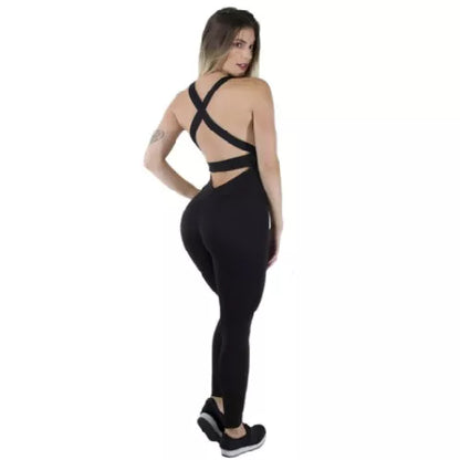 Macacão Feminino Com Bojo Suplex Fitness Academia Ginástica