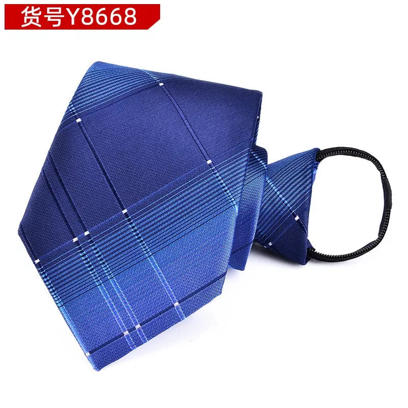 8CM Men's Zipper Tie Gravata Administrative Business Dress Groom Wedding Tie Gravatas Vestido de noite Festa Reunião Tie