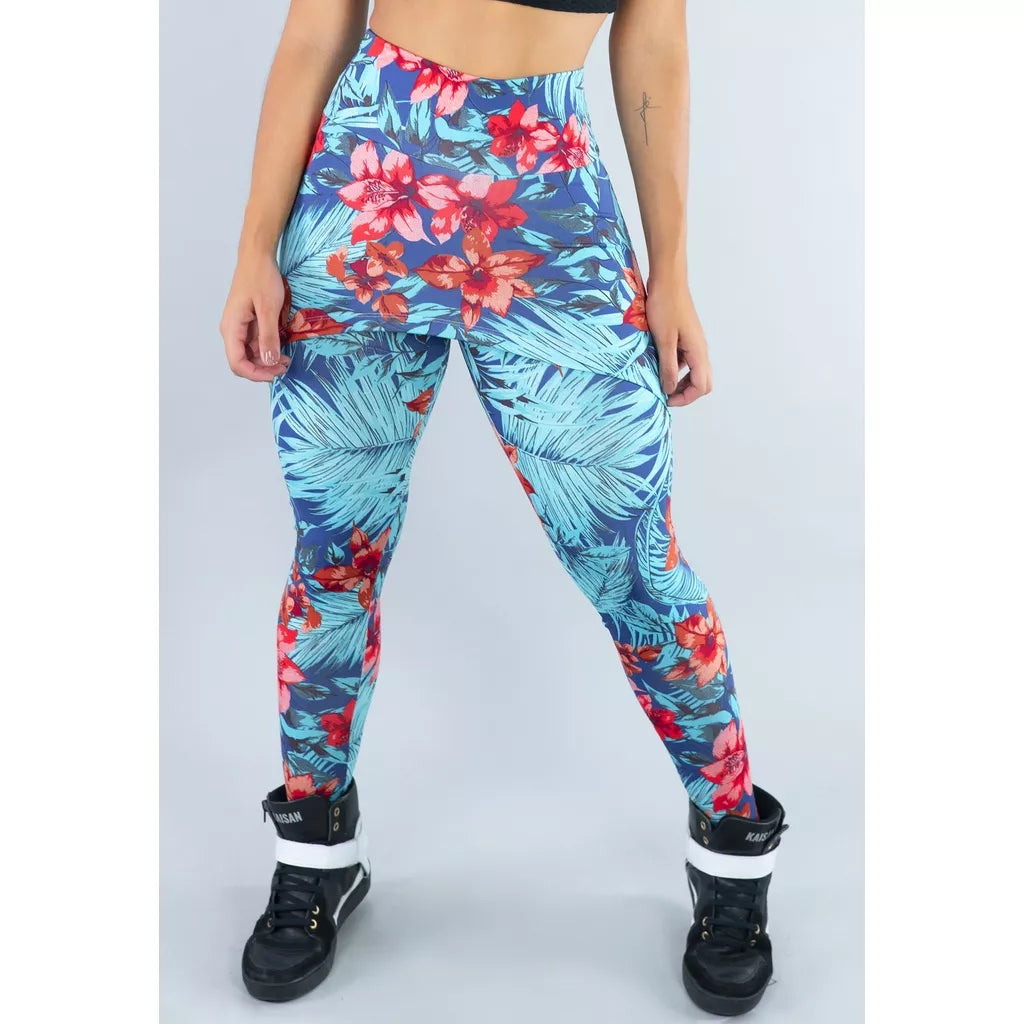 Calça Legging Suplex Saia Tapa Bumbum Estampada Cintura Alta Fitness