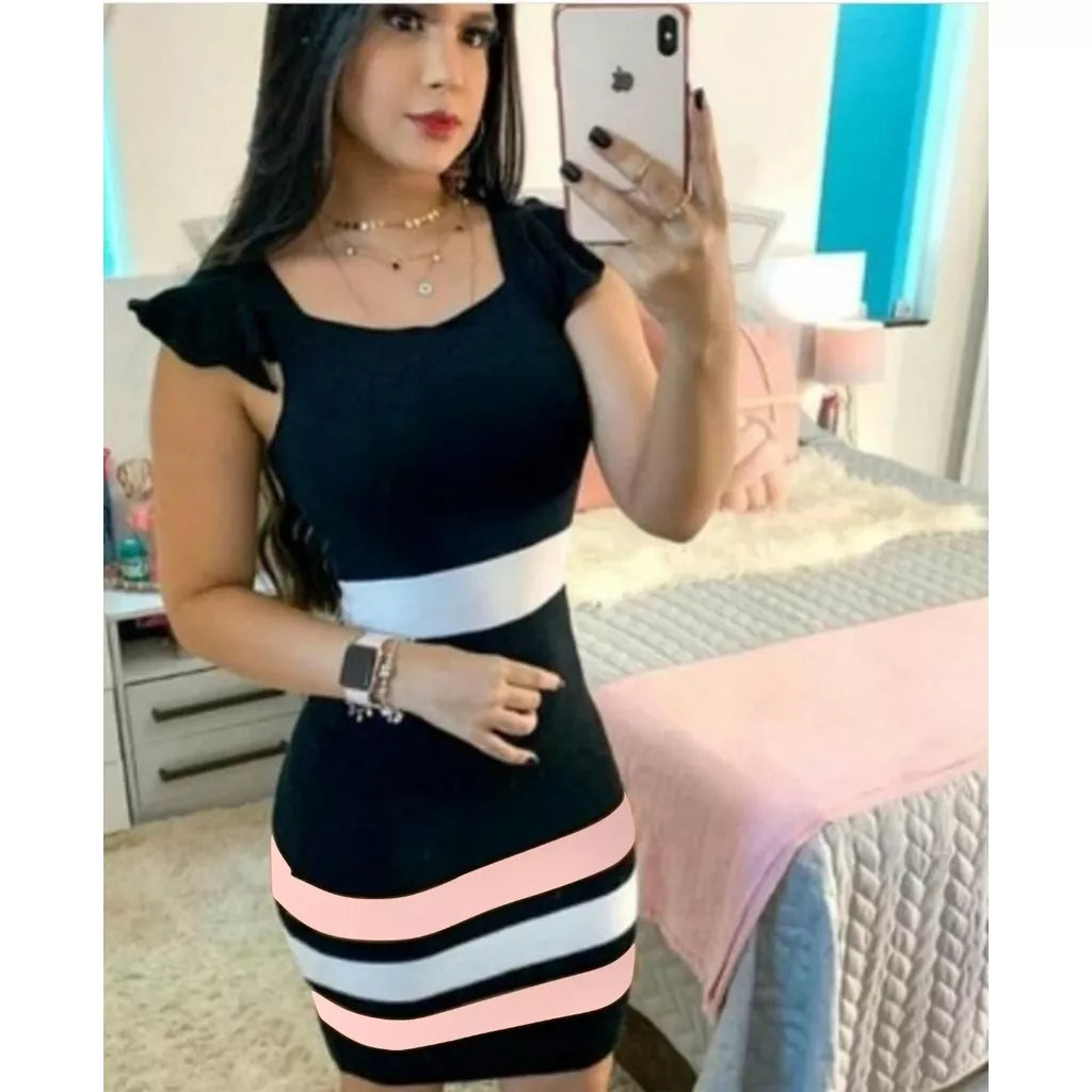 Vestido Tubinho Coladinho Estilo Blogueira Moda Gringa Vários Modelos
