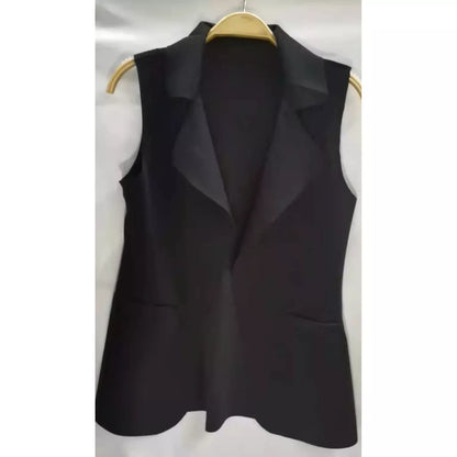Max Colete Feminino Longo De Neoprene Moda Com Bolso Falso！