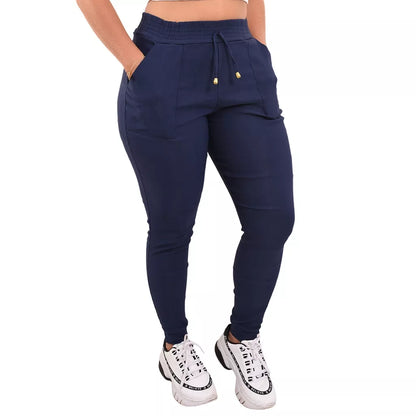 Calça Jogger Feminina Blogueirinha Cargo Luxuosa Bengaline