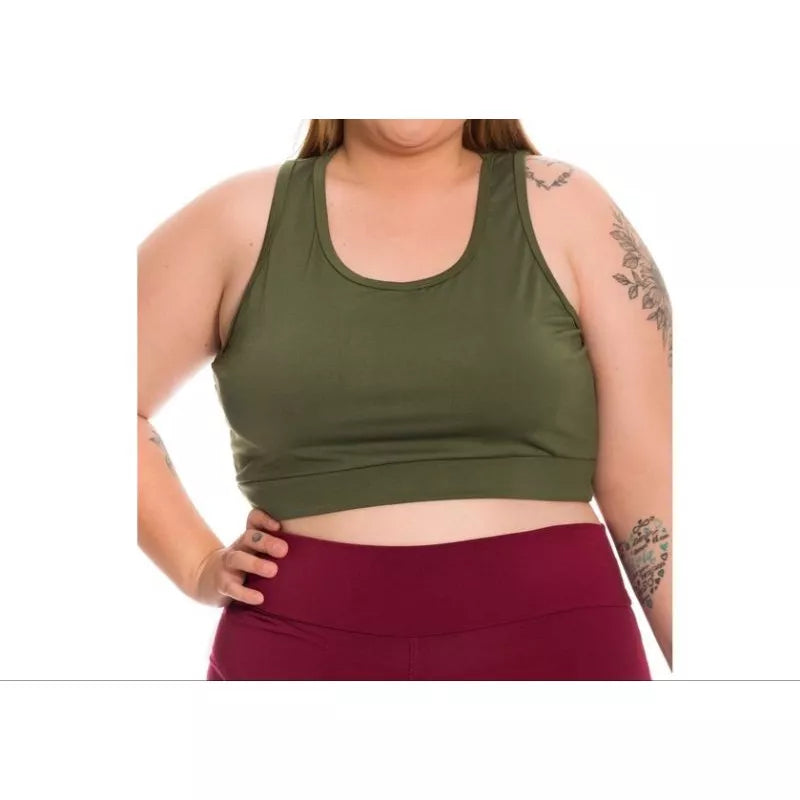 Top Cropped M ao G4 Nadador Plus Size Academia Grosso