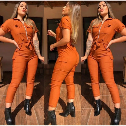 Macacão Feminino Blogueirinha Militar Jogger Promoção