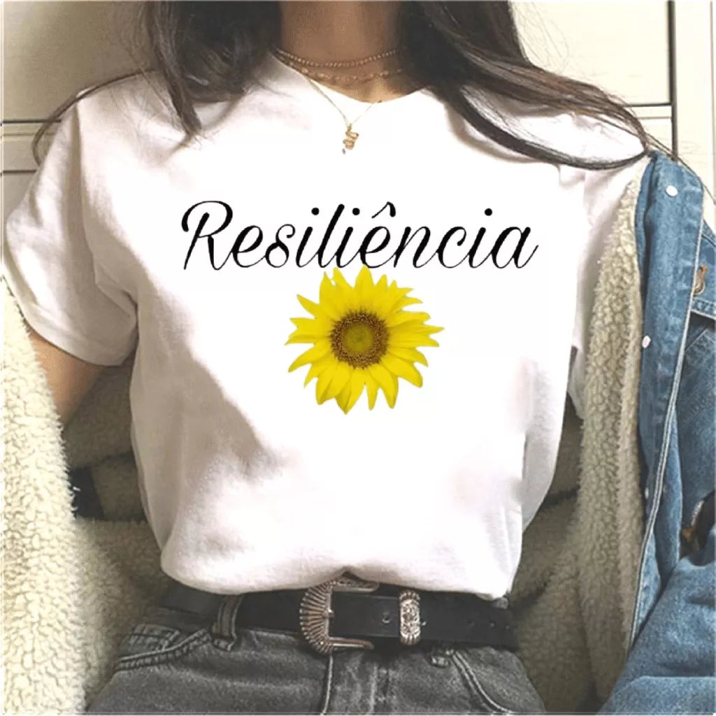 T-shirt Feminina Camiseta Floresça Onde Deus Te Plantar