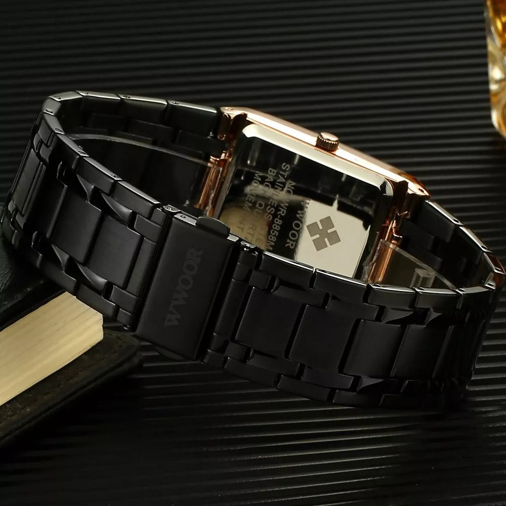 WWOOR Relógios Masculinos luxo prova da água aço inoxidável Esportivas original Caixa grátis - 8858