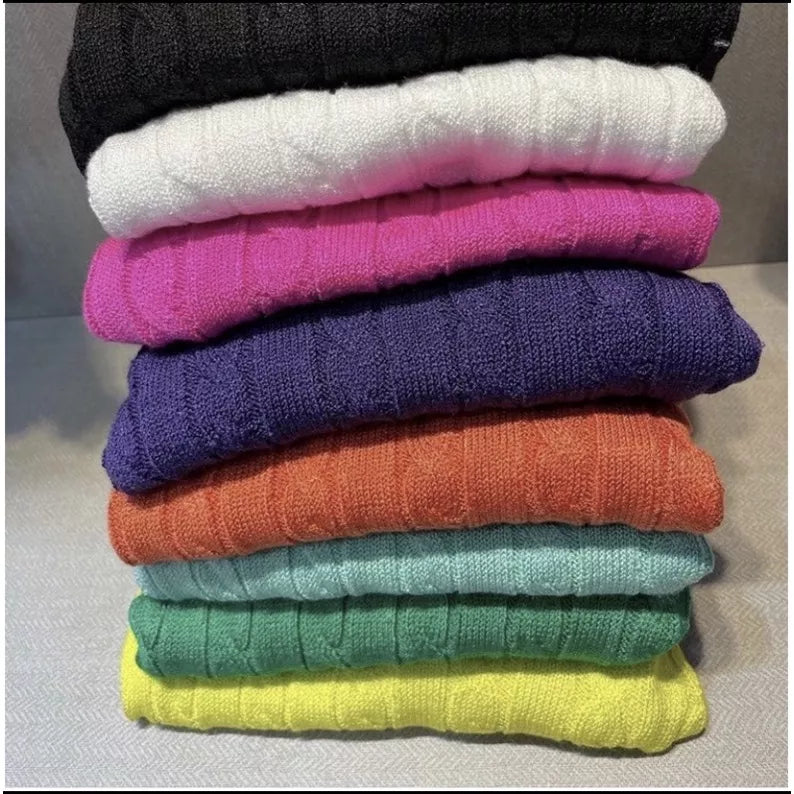 Blusa de frio tricô cropped feminina manga longa