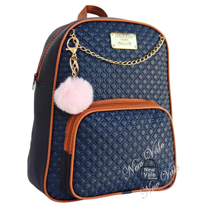 Mochila Feminina Bolsa Mochilinha Fashion Com Lindo Detalhe + Chaveiro Pompom