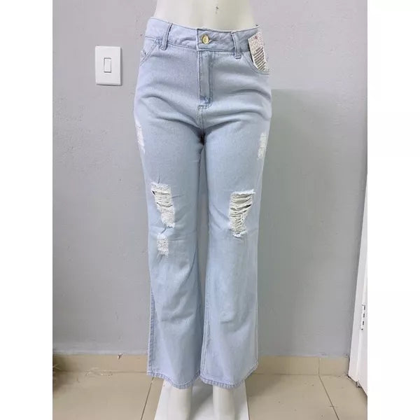Calça Jeans Wide Leg Feminina Pantalona Sem Lycra Calça Cintura Alta 2022