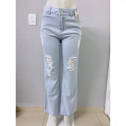 Calça Jeans Wide Leg Feminina Pantalona Sem Lycra Calça Cintura Alta 2022