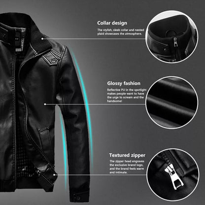 Nova Moda Outono Primavera Inverno Masculino Jaqueta De Couro Pu Marrom Preto Mens Gola Casacos Jaquetas De Motoqueiro Da Motocicleta