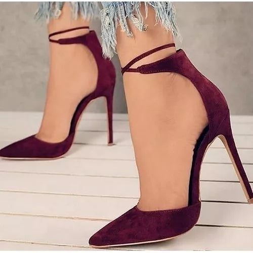 Sandália Social Preto Outras Cores Salto Fino 10,5 cm Alto Elegance Camurça