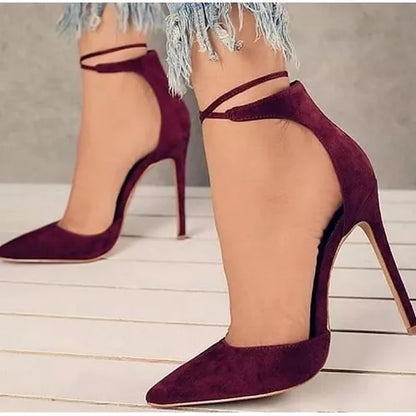 Sandália Social Preto Outras Cores Salto Fino 10,5 cm Alto Elegance Camurça
