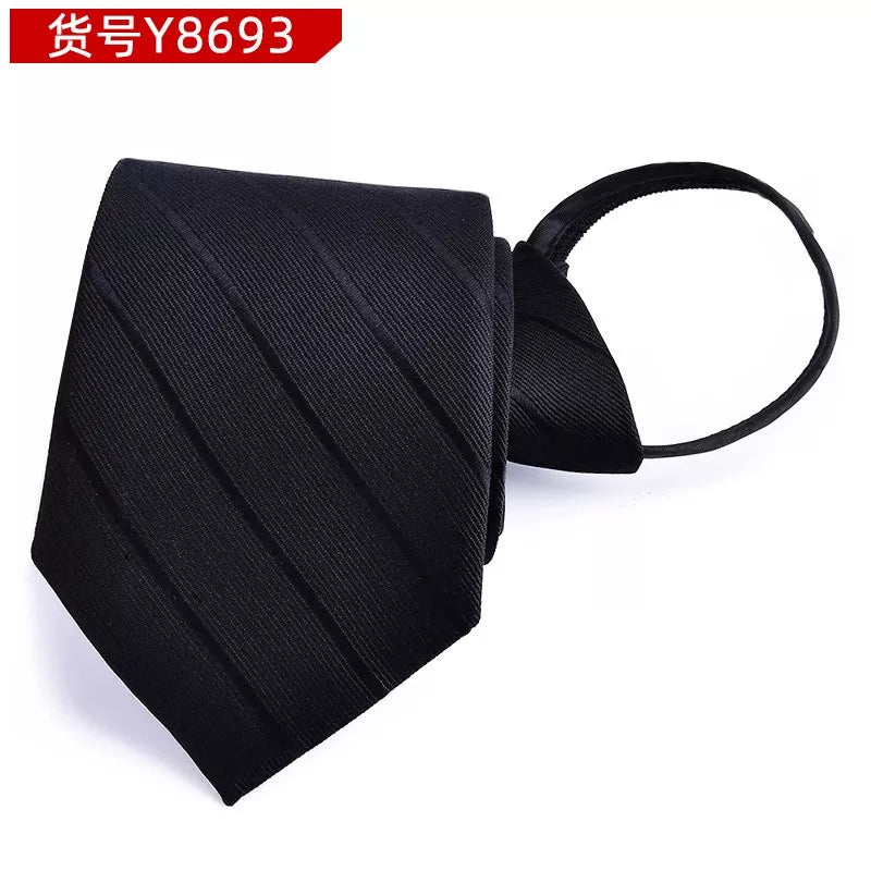8CM Men's Zipper Tie Gravata Administrative Business Dress Groom Wedding Tie Gravatas Vestido de noite Festa Reunião Tie