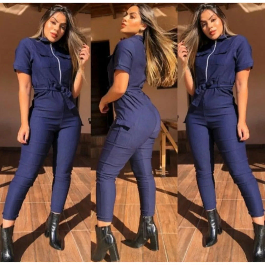 Macacão Feminino Blogueirinha Militar Jogger Promoção