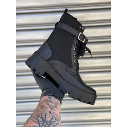 Bota Feminina Coturno com Bolsinha Blogueira Bag 001
