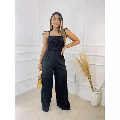 Macacão Pantalona Com Lastex Feminino Diversos Tamanhos